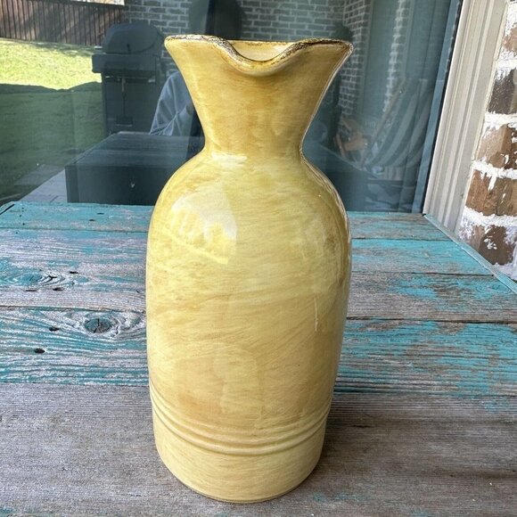 VTG Terrecotte Lotti Drink Pitcher 8" Italian Terracotta Wine Water Jug Yellow - Picture 9 of 12